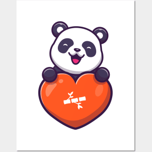 Cute panda love Posters and Art